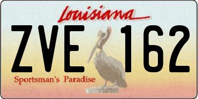 LA license plate ZVE162