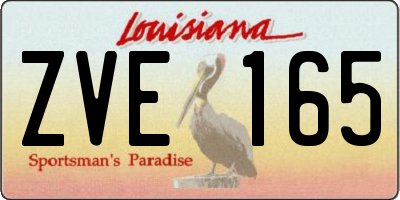 LA license plate ZVE165