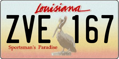 LA license plate ZVE167