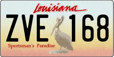 LA license plate ZVE168