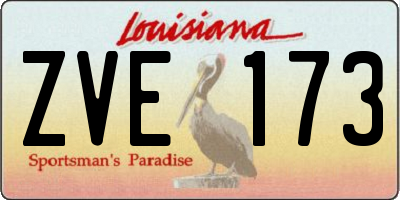 LA license plate ZVE173