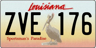 LA license plate ZVE176