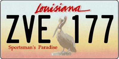 LA license plate ZVE177
