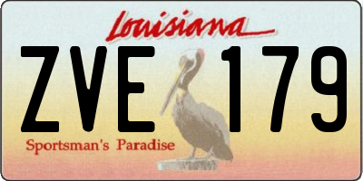 LA license plate ZVE179