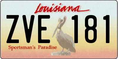 LA license plate ZVE181