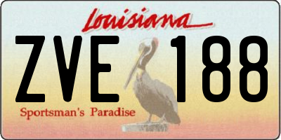 LA license plate ZVE188