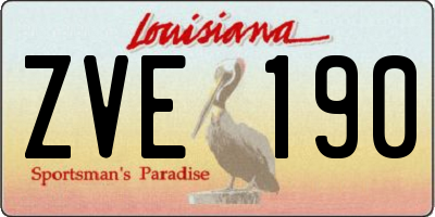 LA license plate ZVE190