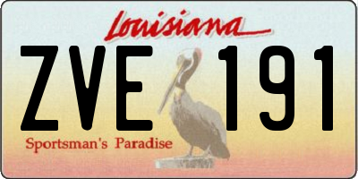 LA license plate ZVE191