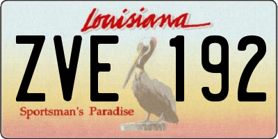 LA license plate ZVE192