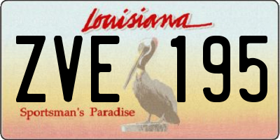 LA license plate ZVE195