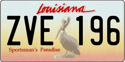 LA license plate ZVE196