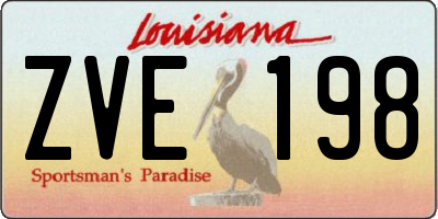 LA license plate ZVE198