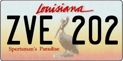 LA license plate ZVE202