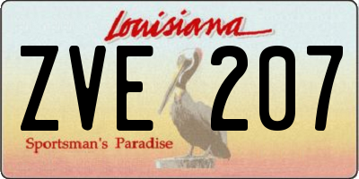 LA license plate ZVE207