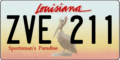 LA license plate ZVE211