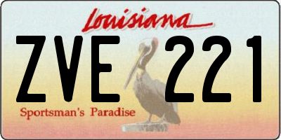 LA license plate ZVE221