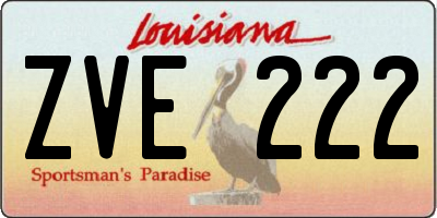 LA license plate ZVE222