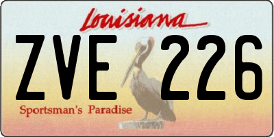 LA license plate ZVE226