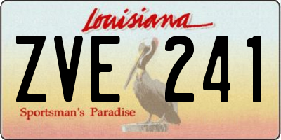 LA license plate ZVE241