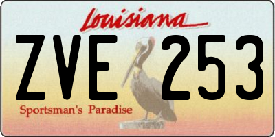 LA license plate ZVE253