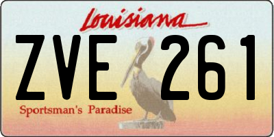 LA license plate ZVE261