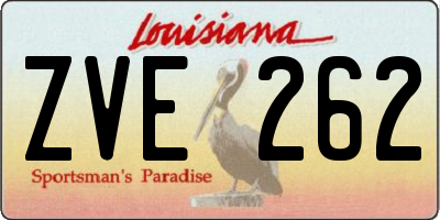 LA license plate ZVE262