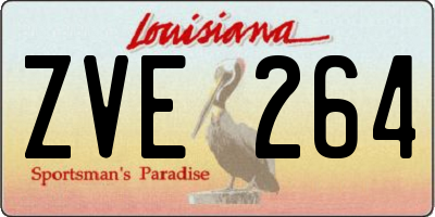 LA license plate ZVE264