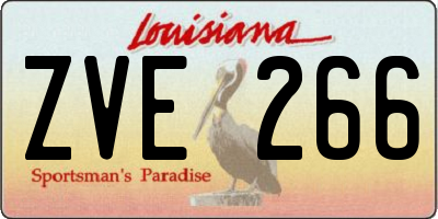 LA license plate ZVE266