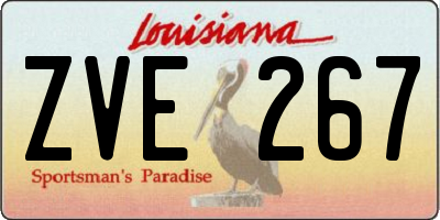 LA license plate ZVE267