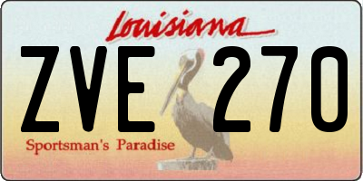 LA license plate ZVE270