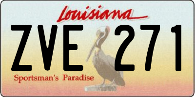 LA license plate ZVE271