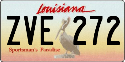 LA license plate ZVE272
