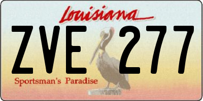 LA license plate ZVE277