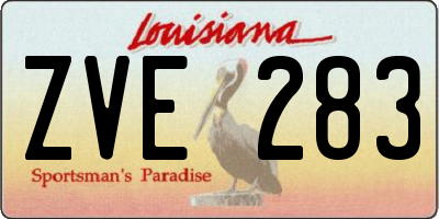 LA license plate ZVE283