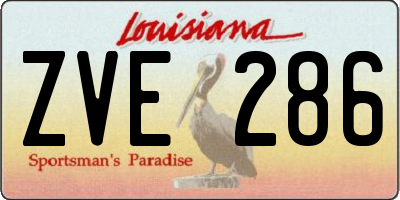 LA license plate ZVE286