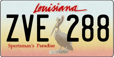 LA license plate ZVE288