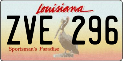 LA license plate ZVE296