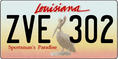 LA license plate ZVE302