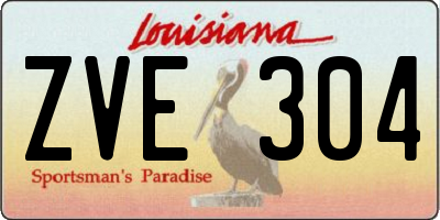 LA license plate ZVE304