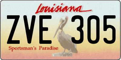 LA license plate ZVE305