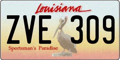 LA license plate ZVE309