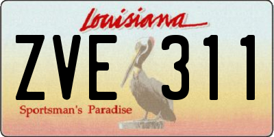 LA license plate ZVE311