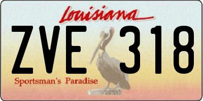 LA license plate ZVE318