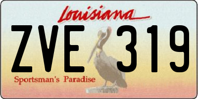 LA license plate ZVE319