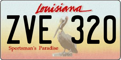 LA license plate ZVE320