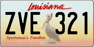 LA license plate ZVE321