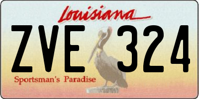 LA license plate ZVE324