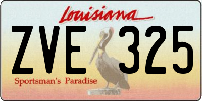 LA license plate ZVE325