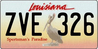 LA license plate ZVE326