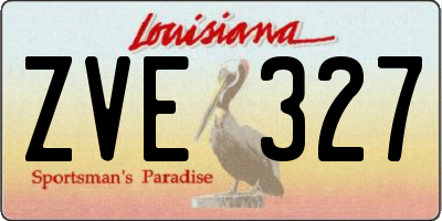 LA license plate ZVE327